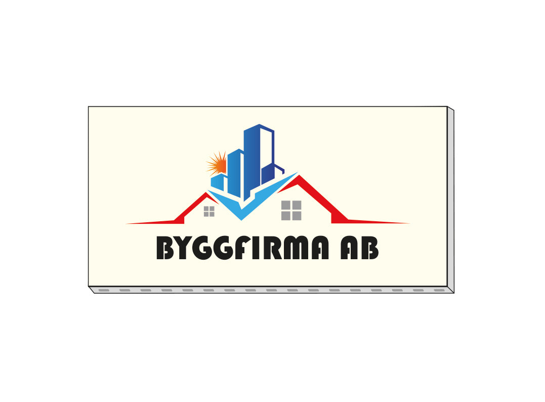 Ritad bild av byggskylt